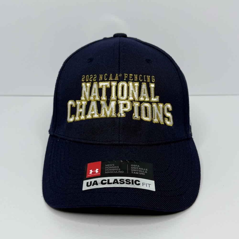 Under Armour Classic Fit Strapback Hat 2022 Notre Dame Fencing National Champs
